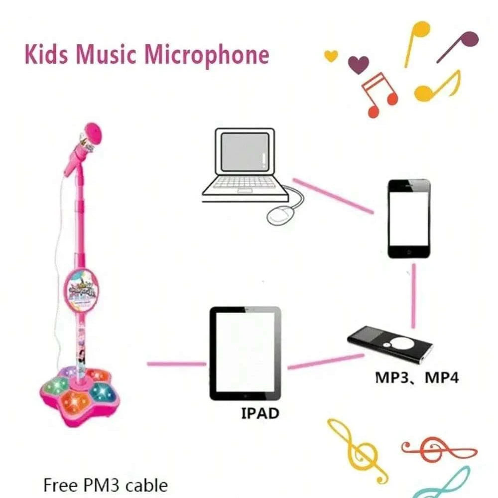 Kids Microphone Stand Toy Portable Children'S Karaoke Electronic Durable Party Karaoke Microphone Stand, Kids Karaoke Machine