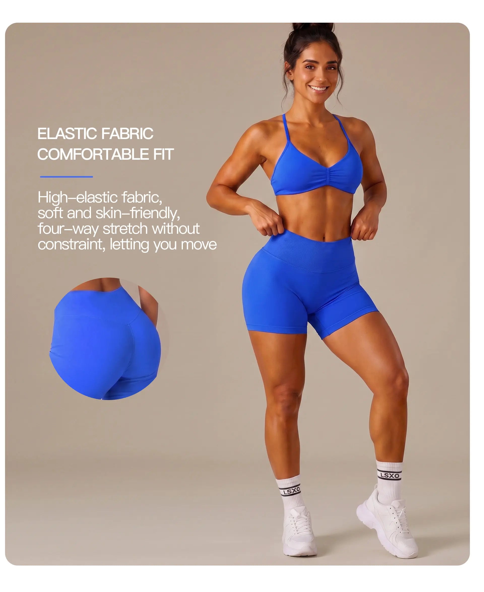 Quick-Dry Breathable Yoga Set – Buttery Soft Second-Skin Fabric, Back-Revealing Bra & Booty-Lifting Shorts for Workout & Casual Wear
