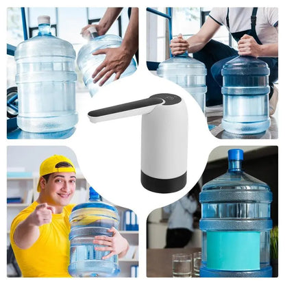Large Bucket Water Dispenser, Rechargeable USB Automatic Water Dispenser, Portable and Quiet, Compatible with 1.5-Liter to 18.9-Liter Bottles, Suitable for Home, Office, and Camping