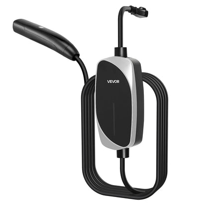 【Summerfinds】Vevor Level 1/2 Tesla Charger, 16 Amp, Portable Electric Car EV Charger with 25 Ft Charging Cable, 120V-240V, NEMA 6-20P Plug NEMA 5-15 Adapter, LED Indicator, NACS Connector for Tesla Model Y/X/3/S