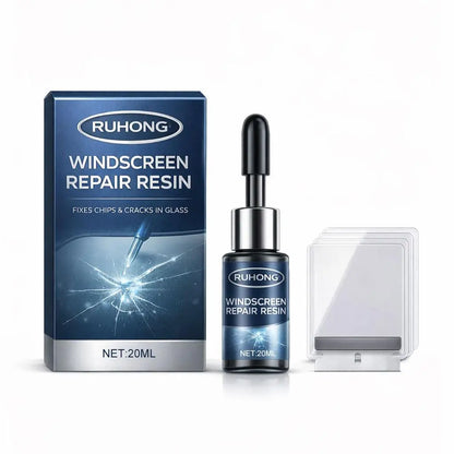 Car Windshield Crack Repair Kit Nano Glass Repair Fluid for Chips Cracks Star-Shaped Bulls-Eye Quick Fix Auto Glass Window Mirror Repair Resin Clear View