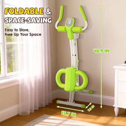 Adjustable Ab Workout Machine with LCD Display, Foldable Core Trainer, 440 Lbs Capacity Home Gym Equipment for Abs, Arms & Legs Training for Women