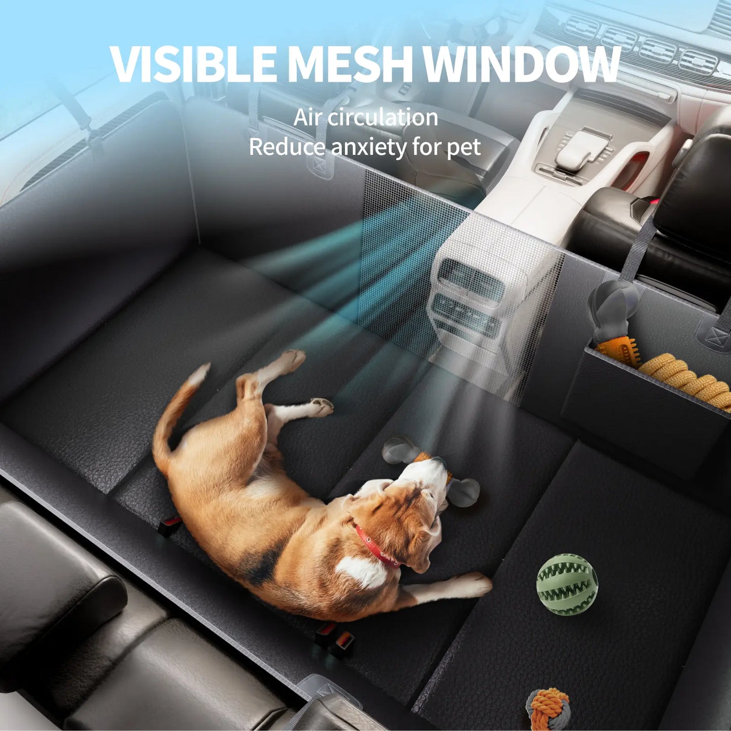 Dog Car Seat Cover with Hard Bottom, 400Lbs Capacity Heavy-Duty PU Leather Waterproof Hammock for Cars, Suvs, Trucks