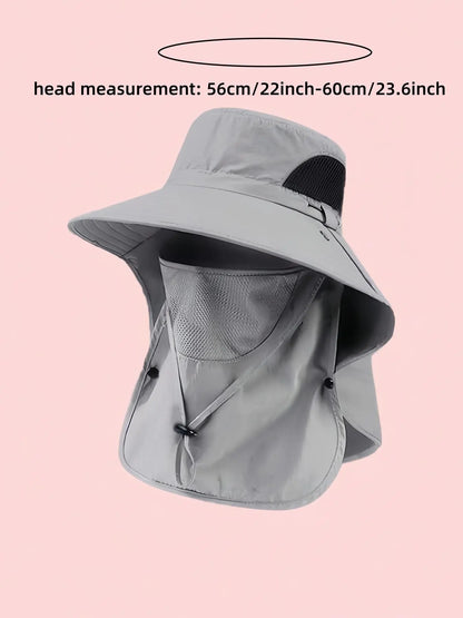 Men'S Summer UV Protection Wide Brim Fishing Hat, Outdoor Sunshade Cap for Hiking & Fishing, Breathable Quick-Dry Fashionable Lightweight Sun Hat, Sun Bucket Hat, Adjustable Sun Cap, Sunscreen Hat