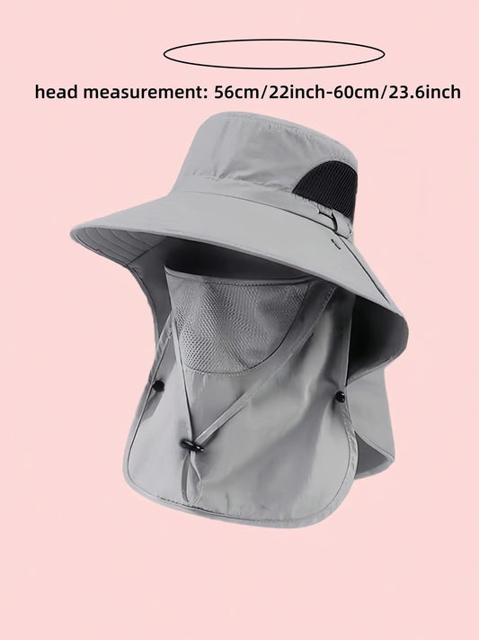 Men'S Summer UV Protection Wide Brim Fishing Hat, Outdoor Sunshade Cap for Hiking & Fishing, Breathable Quick-Dry Fashionable Lightweight Sun Hat, Sun Bucket Hat, Adjustable Sun Cap, Sunscreen Hat