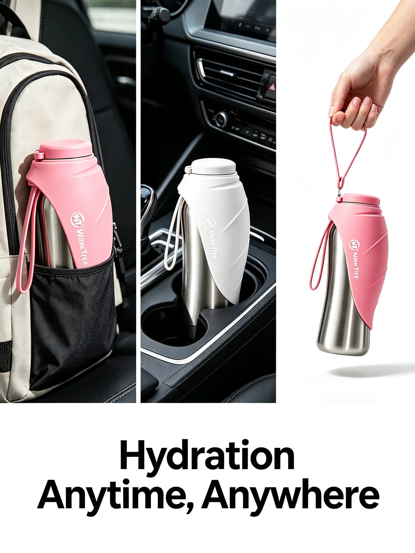 2 in 1 Dog Bowl & Water Bottle, Bpa-Free 24 Fl Oz/835 Ml Portable Dog Water Dispenser with Flip-Top Bowl, Leakproof Travel Pet Bottle for Walking, Hiking, Camping & Outdoor Adventures