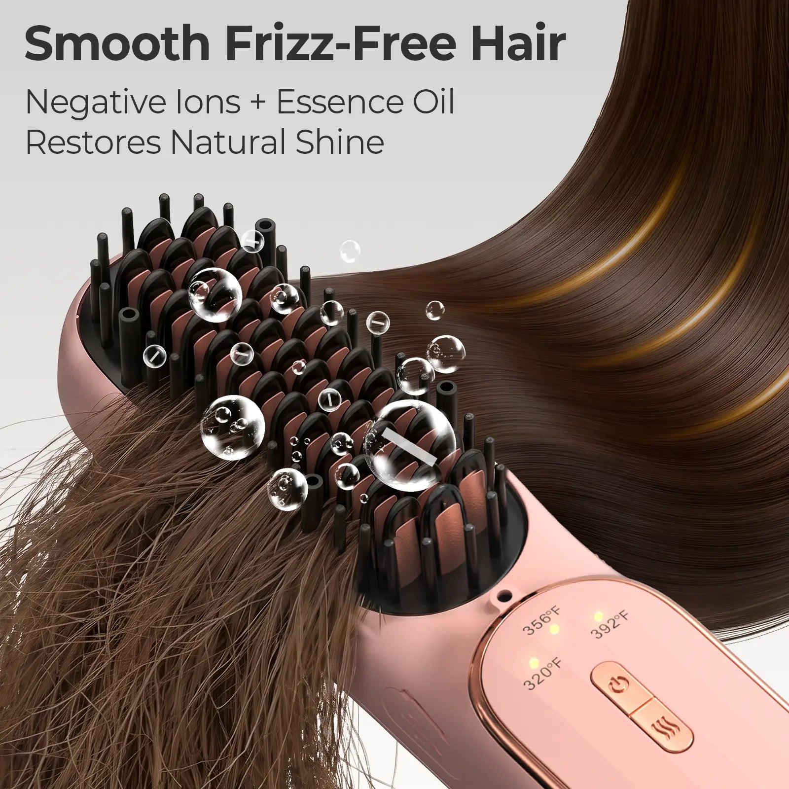 CONLWIN 2026 New Cordless Hair Straightener Brush, Portable for Travel Touch-Ups,Oil Nourished Salon Straightening Brush, Negative Ions Anti-Frizz, anti Scalding Ceramic Hot Comb with 3 Heat & Safety Lock