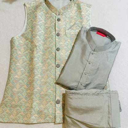 Kurta Set Men'S Elegant Jacket with Comfortable Fit for Suits - Menswear