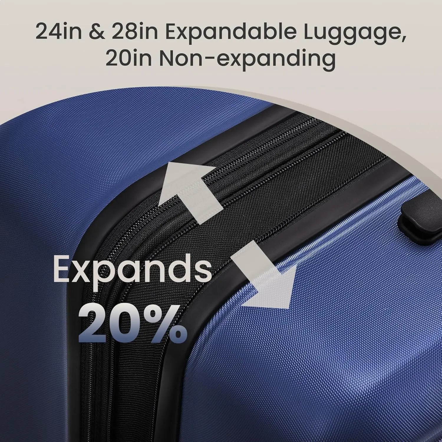 SHOWKOO 3-Piece Luggage Sets (20/24/28In), Deep Blue Full PC Durable Expandable Hardshell, 4-Wheel High-Capacity Tsa-Proof Anti-Theft Carry on & Checked Luggage, Gift for Travel/Business, Tsa-Proof Luggage Sets