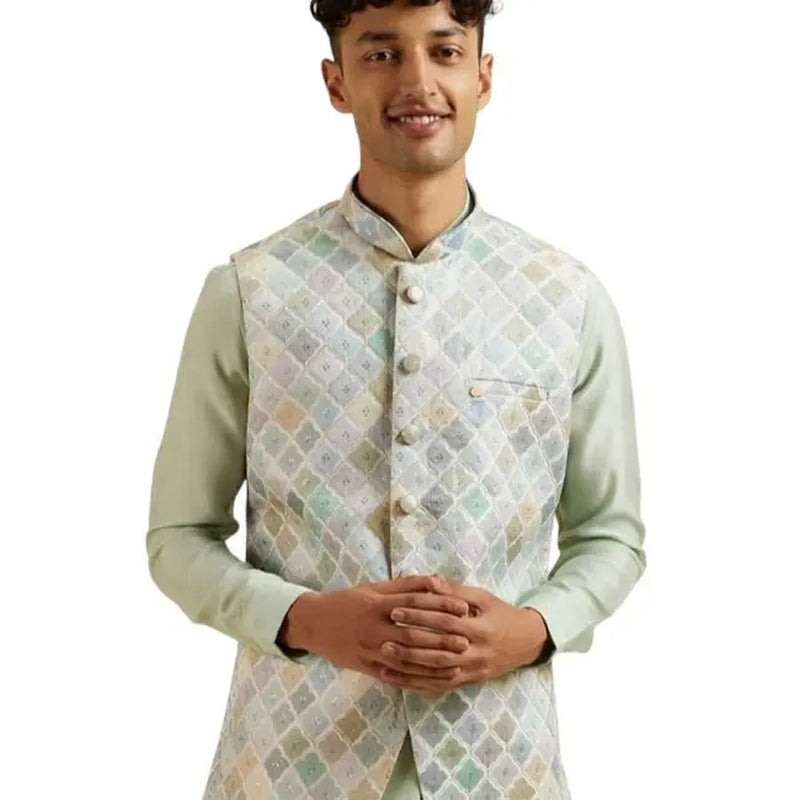 Kurta Set Men'S Elegant Jacket with Comfortable Fit for Suits - Menswear