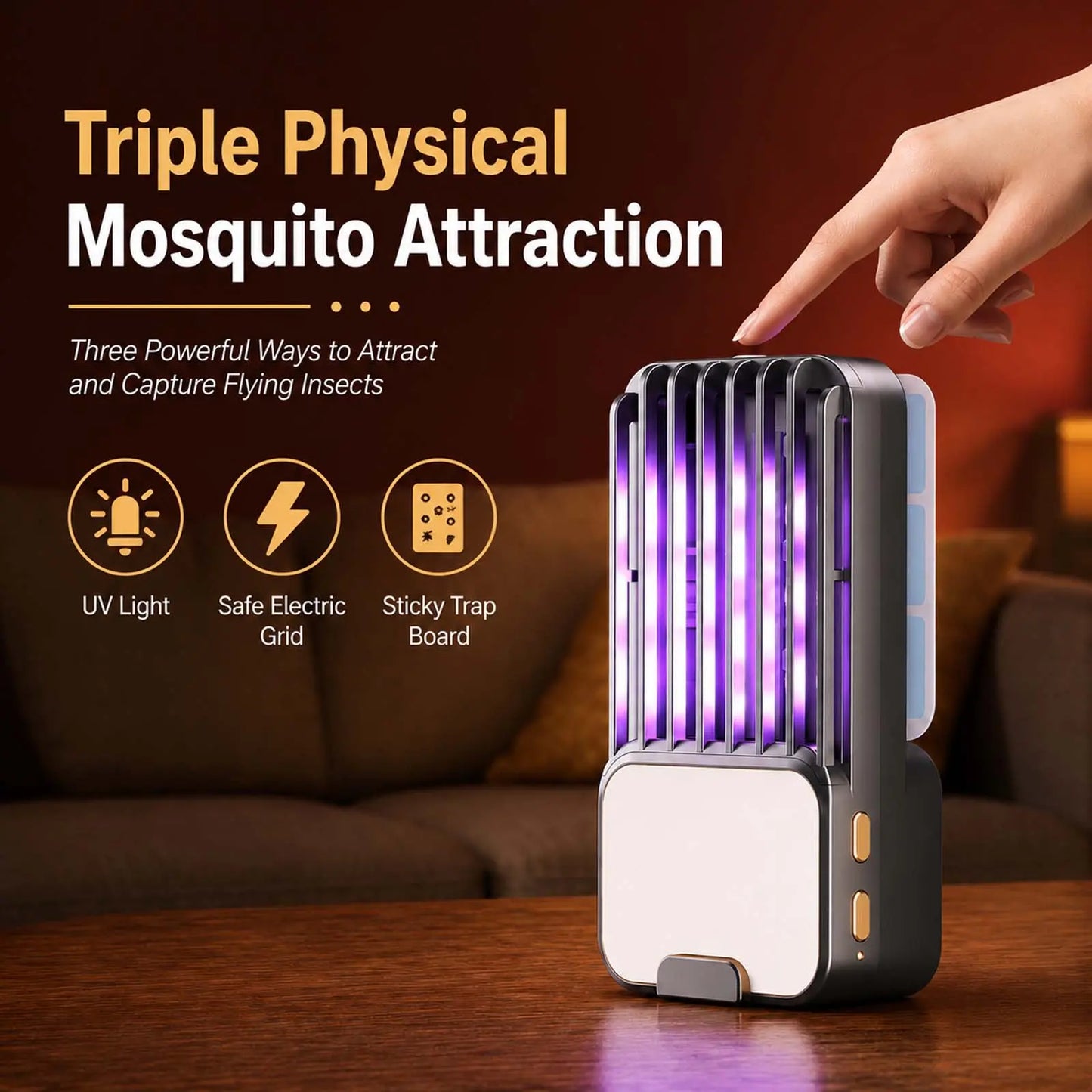Generation-Uv Light Mosquito Trap Lamp for Indoor Use, Portable Night Light with Quiet Operation