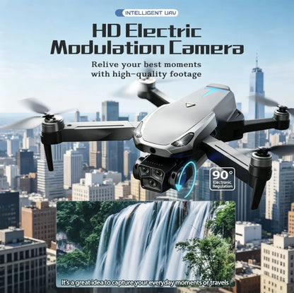 2026 Foldable Aerial M8 Pro Drone with 4K UHD EIS Anti-Shake Camera, GPS Precise Positioning System, 5G Wifi FPV Real-Time Transmission, Intelligent Obstacle Avoidance, Auto Return, 360° Stunt Roll, 2 Batteries for Adults Beginners Aerial Photography