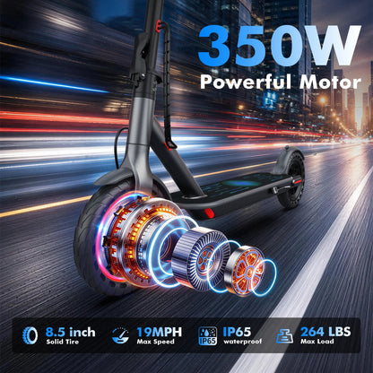 【Aopo】Electric Scooter - 350W Motor, 36V Battery, 19Mph Max Speed, 4-Speed, 12-15 Mi Range, App-Controlled, Dual ABS Brakes, Portable Foldable, Fitness for Everyone, Ideal Gift for Family & Friends
