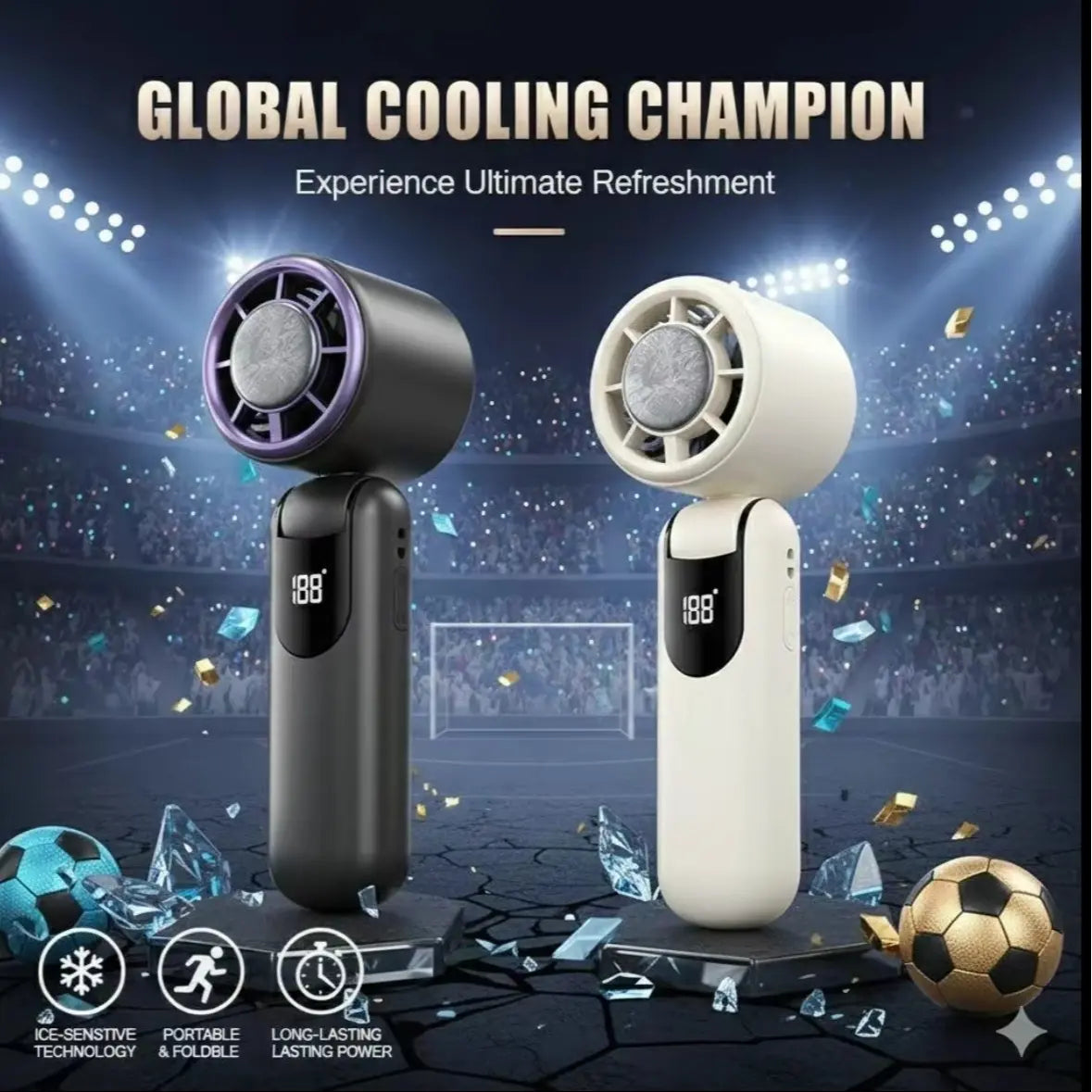 4-In-1 Portable Handheld Turbo Fan, 21,000 RPM Powerful Airflow, 12H Runtime, Digital Display, 120° Foldable Personal Mini Desk Fan for Travel, Home, and Office Summerwins