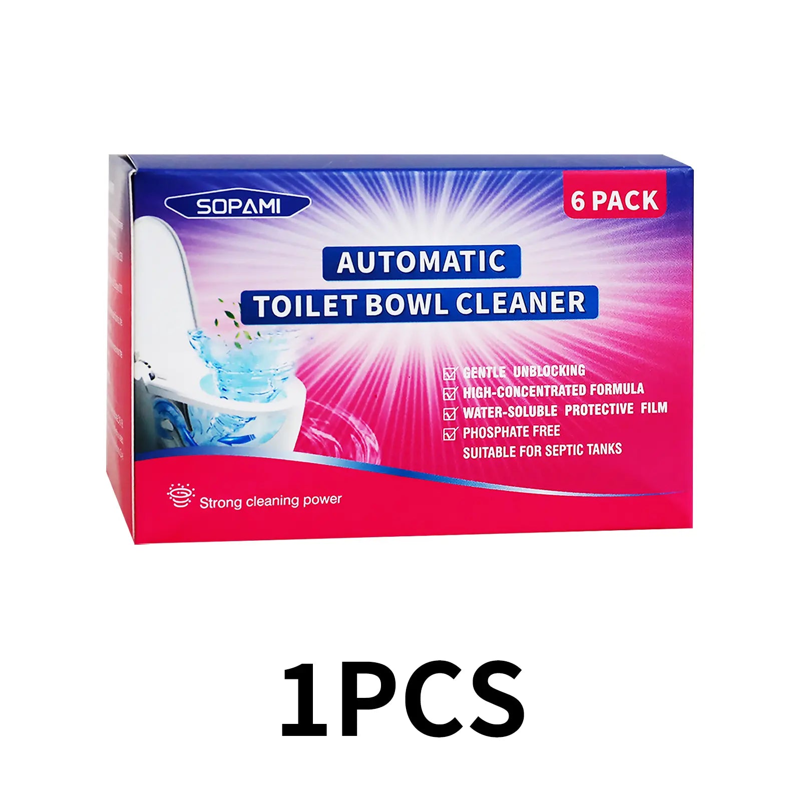 SOPAMI Dual-Color Toilet Bowl Cleaner - 2-In-1 Clean & Deodorize
