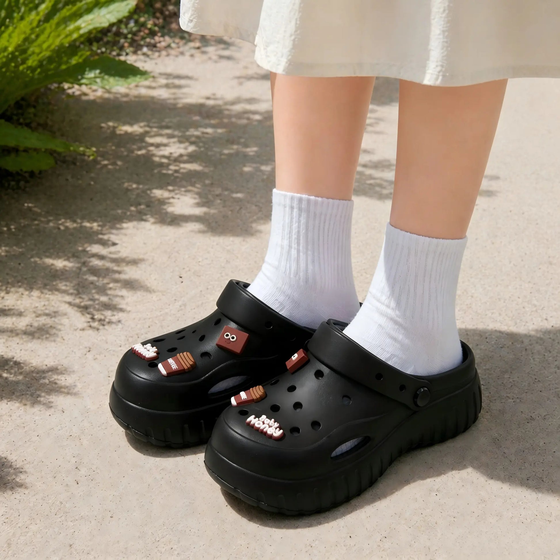 GRIP&GO Women'S EVA Clogs - No-Buckle, Easyslide, Comfi, Footbed Design, Decorated with Various Elements, Durable, Non-Slip Sole, Breathable, Comfortable Slide Slippers for Home & Outdoor Walking, No-Buckle Women'S Clogs, Easyslide Women'S Clogs