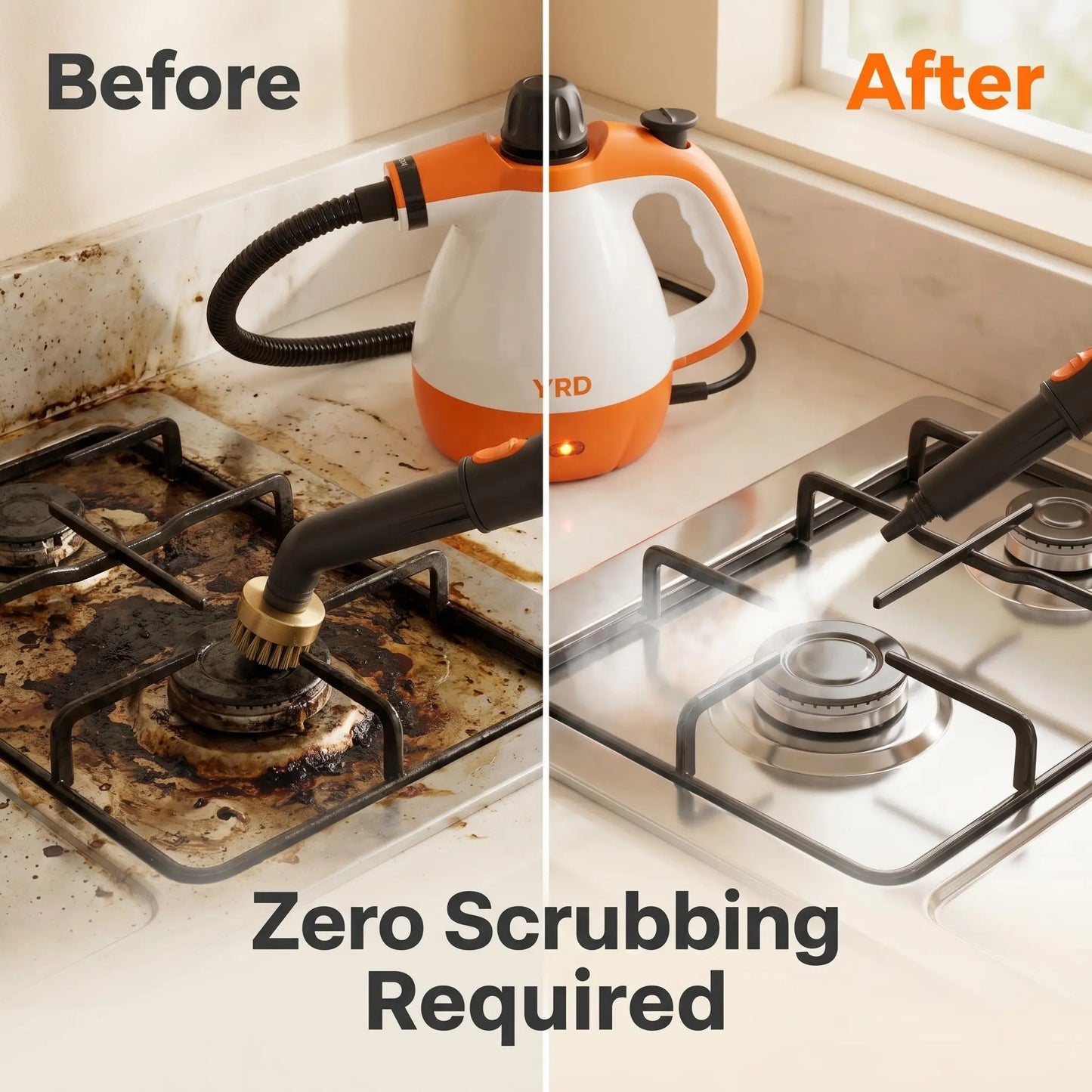 High Temp Portable Steam Cleaner - Multi-Use Antibacterial Deep Cleaning Machine with Multiple Accessories, No Scrubbing Needed, for Home & Car Use, Cleaning Tools