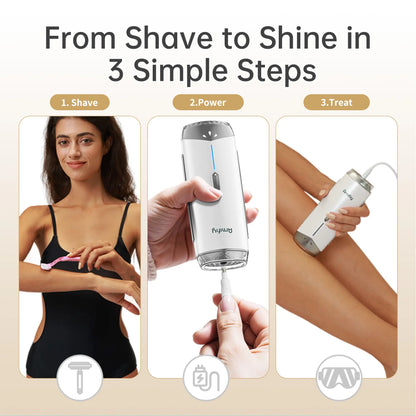 AMIFIY Painless IPL Laser Hair Removal Machine for Women Men with Ice Cooling 3 Intensity Levels 2 Treatment Modes Face Body Kit Razor Glasses Home Use
