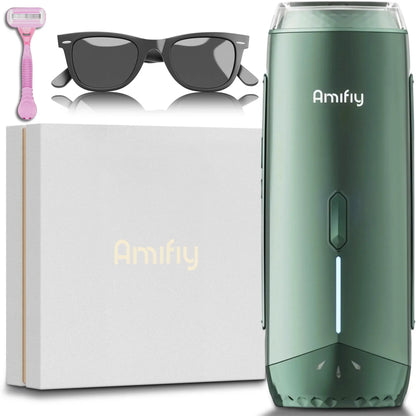AMIFIY Painless IPL Laser Hair Removal Machine for Women Men with Ice Cooling 3 Intensity Levels 2 Treatment Modes Face Body Kit Razor Glasses Home Use