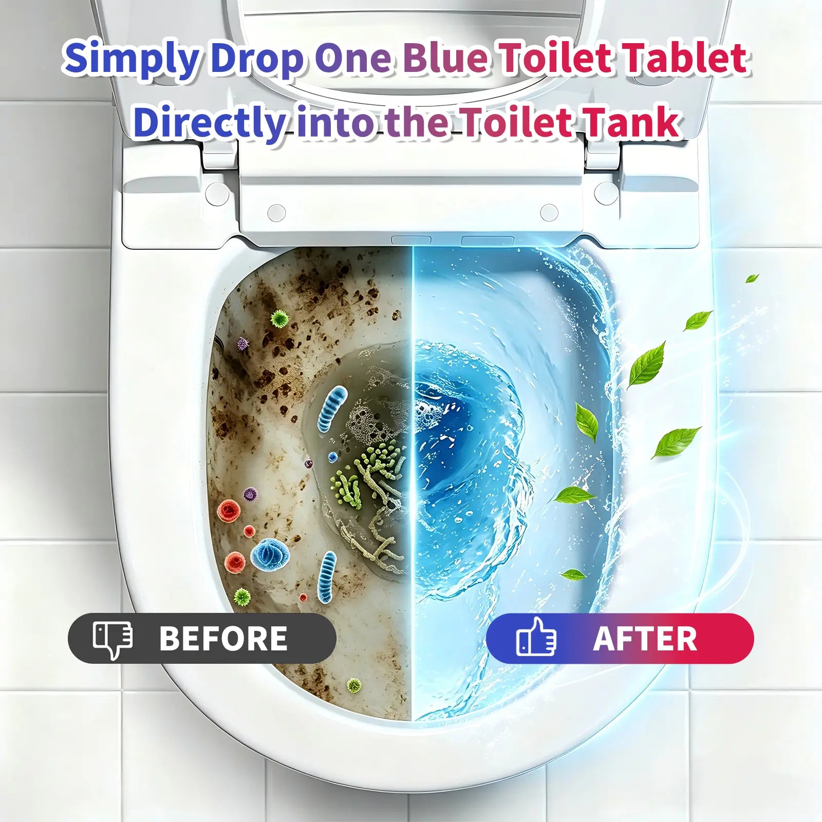 SOPAMI Dual-Color Toilet Bowl Cleaner - 2-In-1 Clean & Deodorize