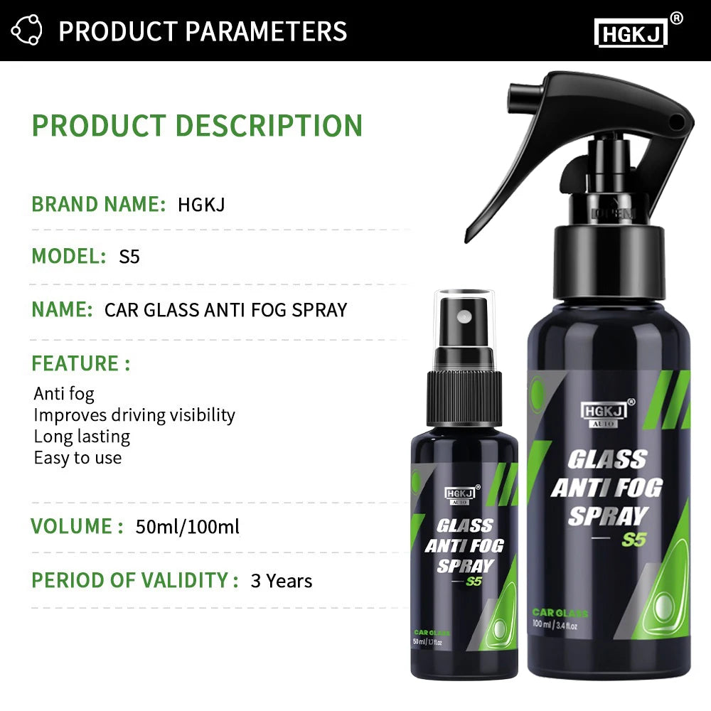 50-100ML Car anti Fog Glass Coating Agent Antifog Cleaner Coating Liquid Windscreen Fog Repellent Spray Anti-Rain Waterproof