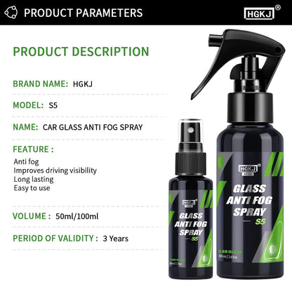 50-100ML Car anti Fog Glass Coating Agent Antifog Cleaner Coating Liquid Windscreen Fog Repellent Spray Anti-Rain Waterproof