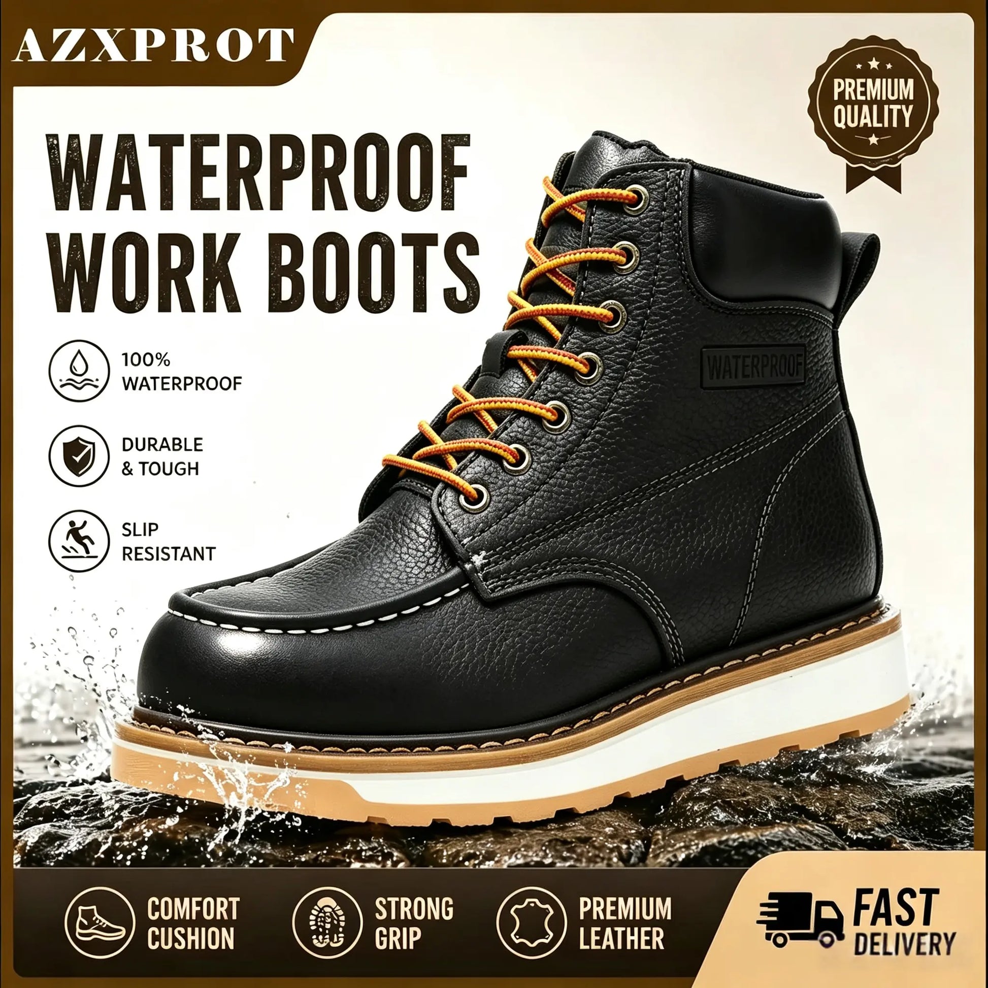 AZXPROT Men'S Boots Boots for Men Casual Boots Motorcycle Combat Ankle Dress Boots Mens