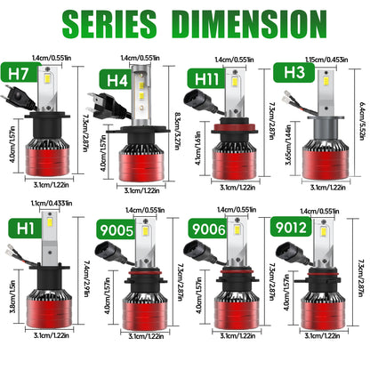 2Pcs Car Headlight H4 H7 LED H11 9005 9006 H1 Auto Bulbs 390W 129000LM Light Lamp 6000K 12V Led Headlight Bulbs