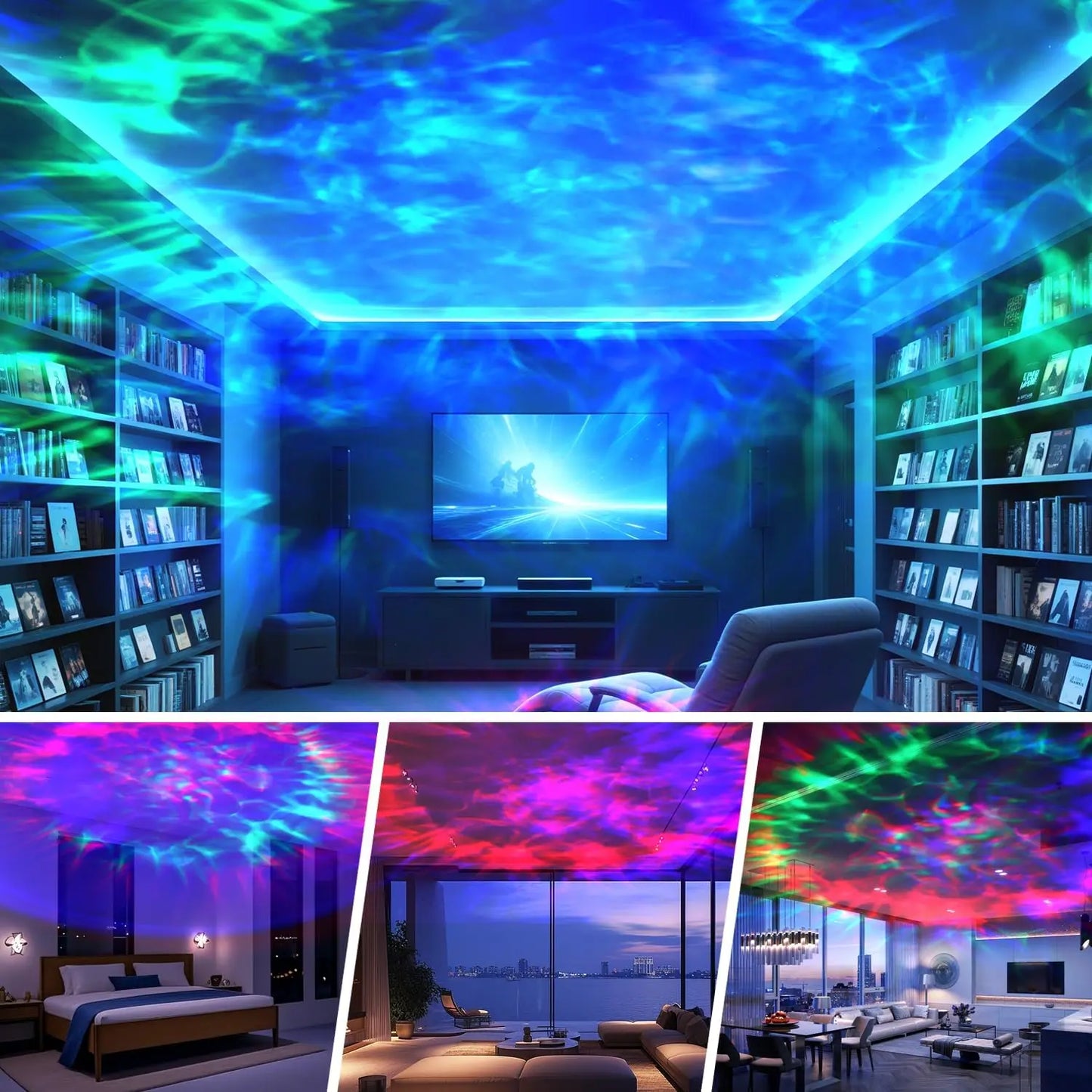 2-In-1 Plastic Cordless Aurora Borealis & Star Cloud Projector - Remote-Controlled, Usb-Rechargeable Galaxy Night Lamp, Dimmable Ambient Mood Light for Bedroom Decor, Sleep, Cloud Ceiling Room, Starry Night Relaxation Gifts