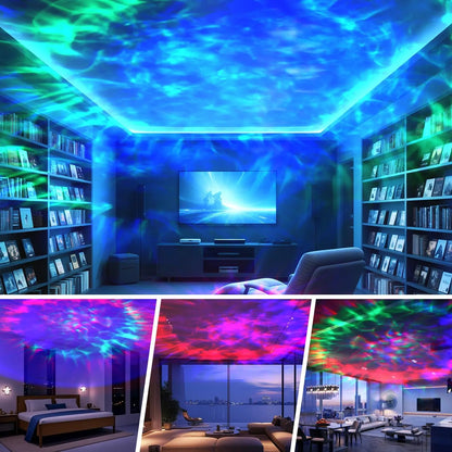 2-In-1 Plastic Cordless Aurora Borealis & Star Cloud Projector - Remote-Controlled, Usb-Rechargeable Galaxy Night Lamp, Dimmable Ambient Mood Light for Bedroom Decor, Sleep, Cloud Ceiling Room, Starry Night Relaxation Gifts