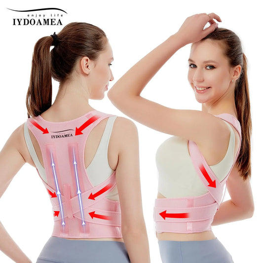Iydoamea Back Support Belts Posture Corrector Back Brace - (Order a Size Up) - Improves Posture and Provides for Lower and Upper Back Pain Women