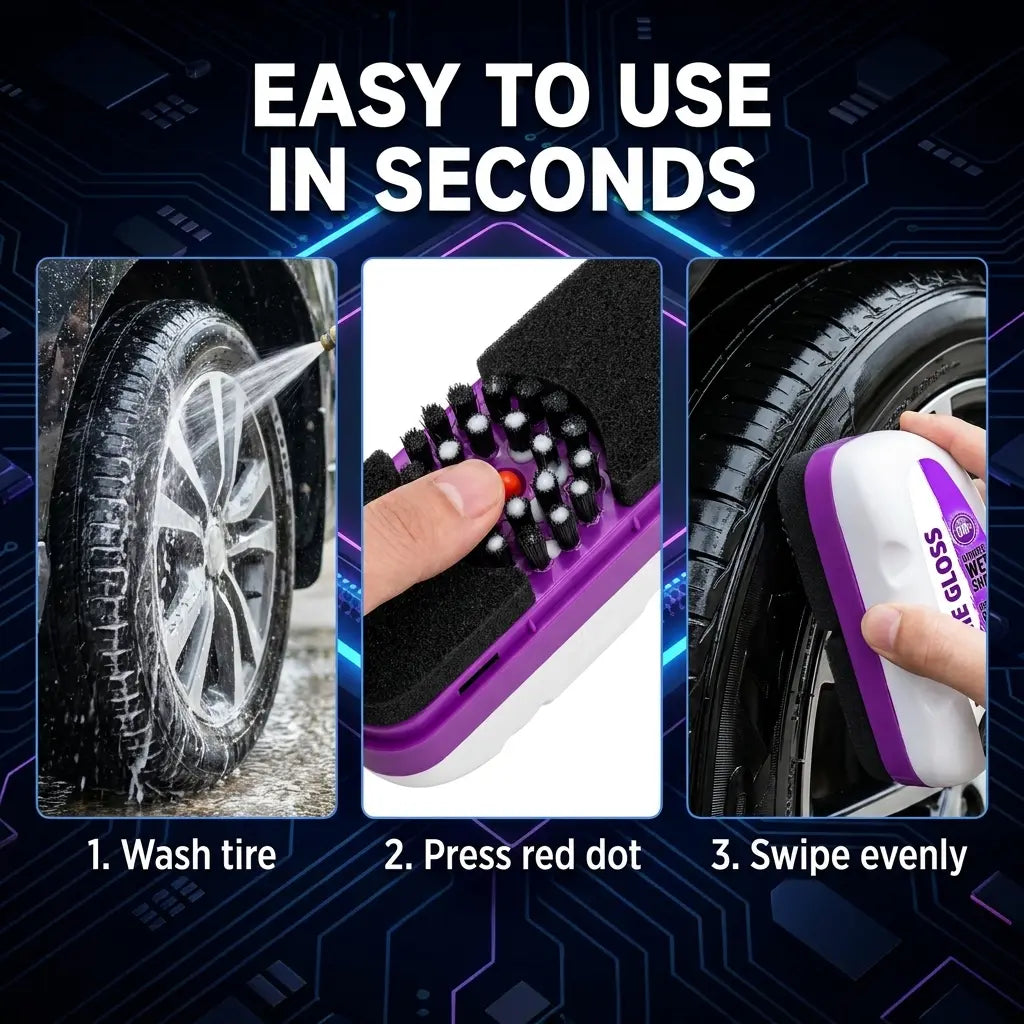Tire Gloss Protectant, High-End, Long-Lasting, Durable Tires Shine Wax, Maintenance Coating, Keeps Tires Shiny over Time