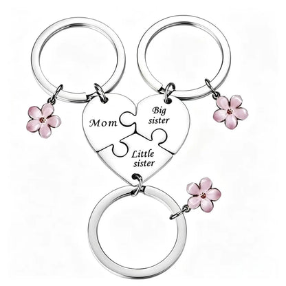 Mother Daughter Keychain for 4 – Mom & Three Sisters (Big, Middle, Little) – Thoughtful Gift for Mother’S Day, Birthday, or Any Occasion