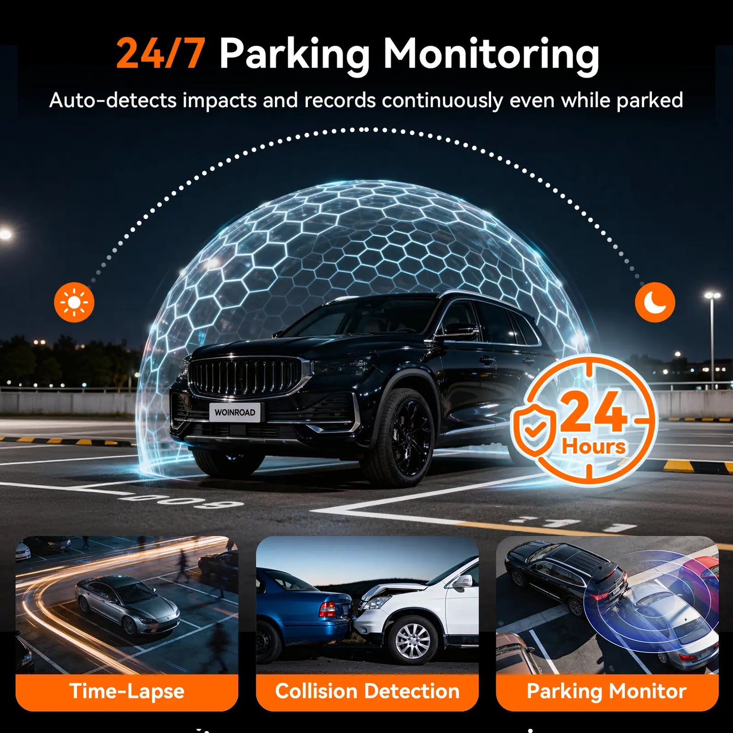 4K 4 Channel Dash Cam Front & 170° to 150° Ultra-Wide Angle 4Lenses Simultaneous Recording 5.8Ghz Wifi GPS 8 IR Lights Gravity Sensor Loop Recording 128GB SD Card Video Dashcam 4-Lens