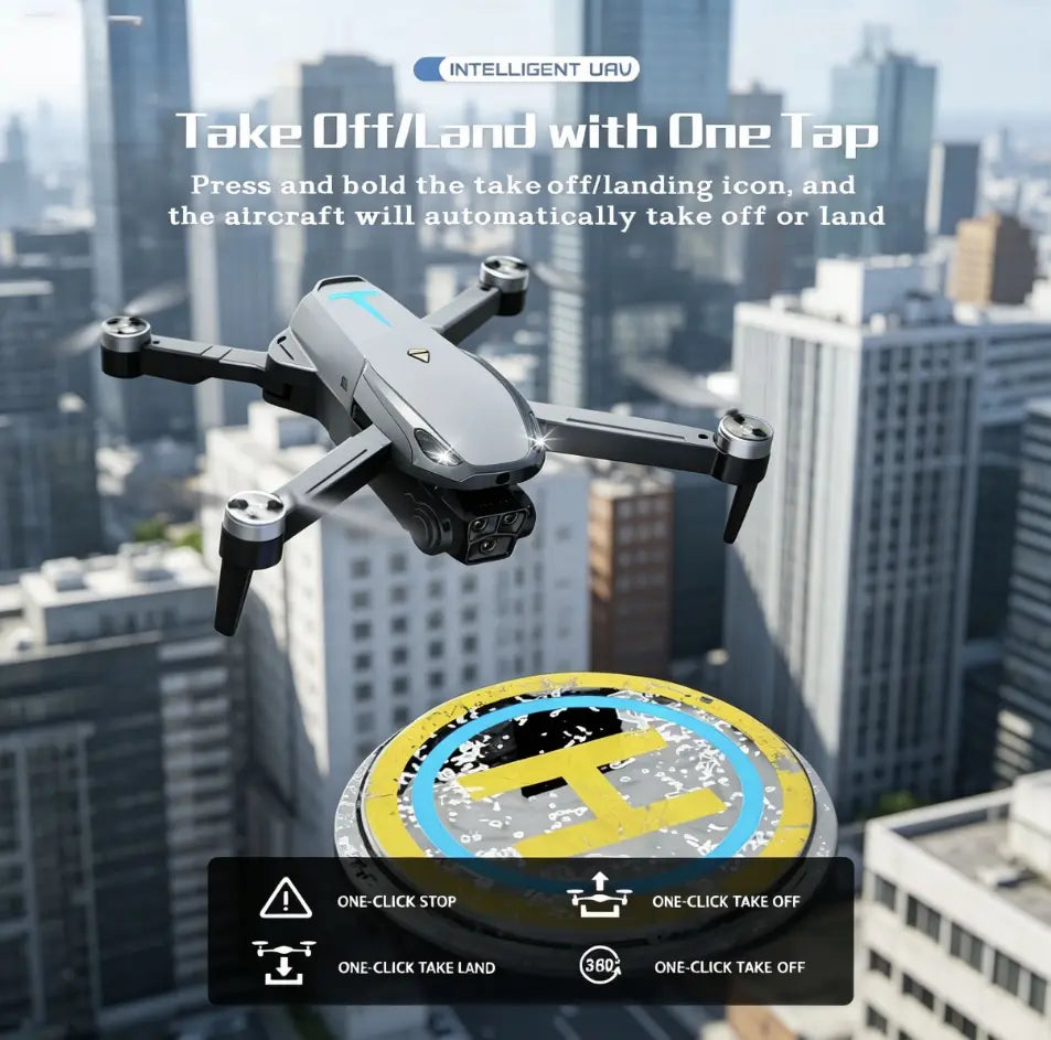 2026 Foldable Aerial M8 Pro Drone with 4K UHD EIS Anti-Shake Camera, GPS Precise Positioning System, 5G Wifi FPV Real-Time Transmission, Intelligent Obstacle Avoidance, Auto Return, 360° Stunt Roll, 2 Batteries for Adults Beginners Aerial Photography