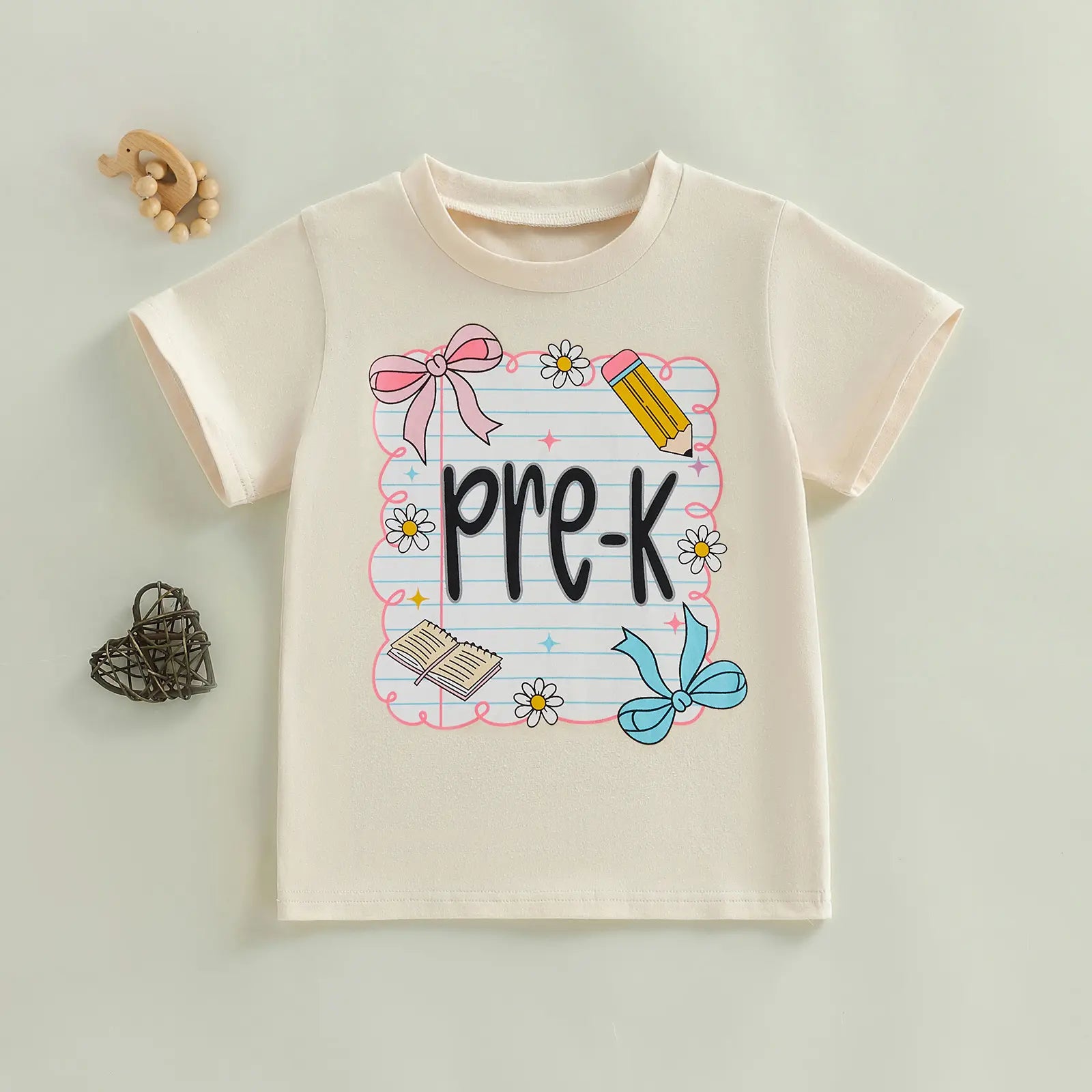Toddler Baby Little Girl Back to School T Shirts Short Sleeve Grade Print Casual Summer Tops 4-11 Years