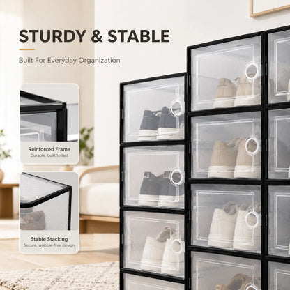 Premium Shoe Organizer with Magnetic Door - Perfect Display & Protection for Your Footwear