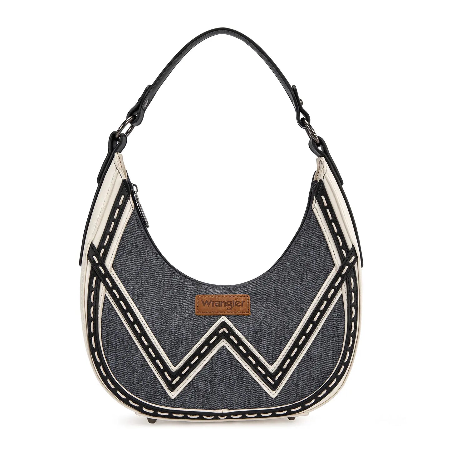 Wrangler Western Contrast Stitch Chevron Hobo Shoulder Bag