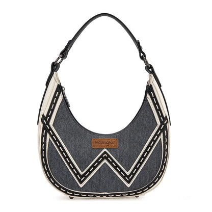 Wrangler Western Contrast Stitch Chevron Hobo Shoulder Bag