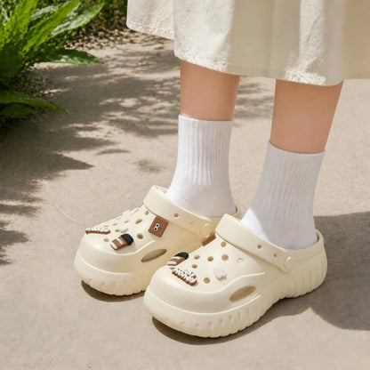 GRIP&GO Women'S EVA Clogs - No-Buckle, Easyslide, Comfi, Footbed Design, Decorated with Various Elements, Durable, Non-Slip Sole, Breathable, Comfortable Slide Slippers for Home & Outdoor Walking, No-Buckle Women'S Clogs, Easyslide Women'S Clogs