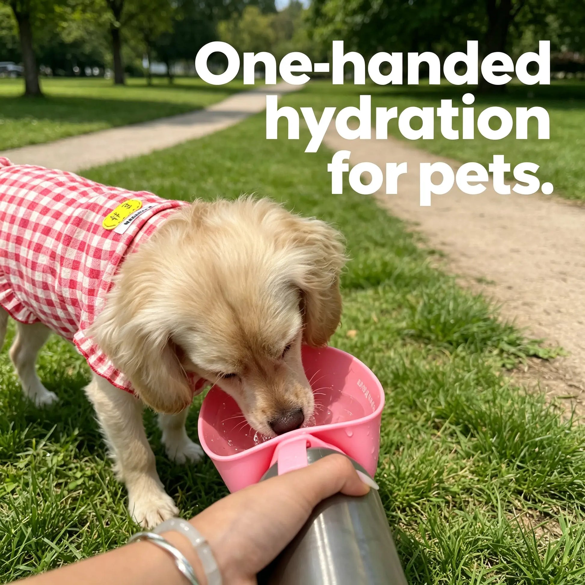 2 in 1 Dog Bowl & Water Bottle, Bpa-Free 24 Fl Oz/835 Ml Portable Dog Water Dispenser with Flip-Top Bowl, Leakproof Travel Pet Bottle for Walking, Hiking, Camping & Outdoor Adventures