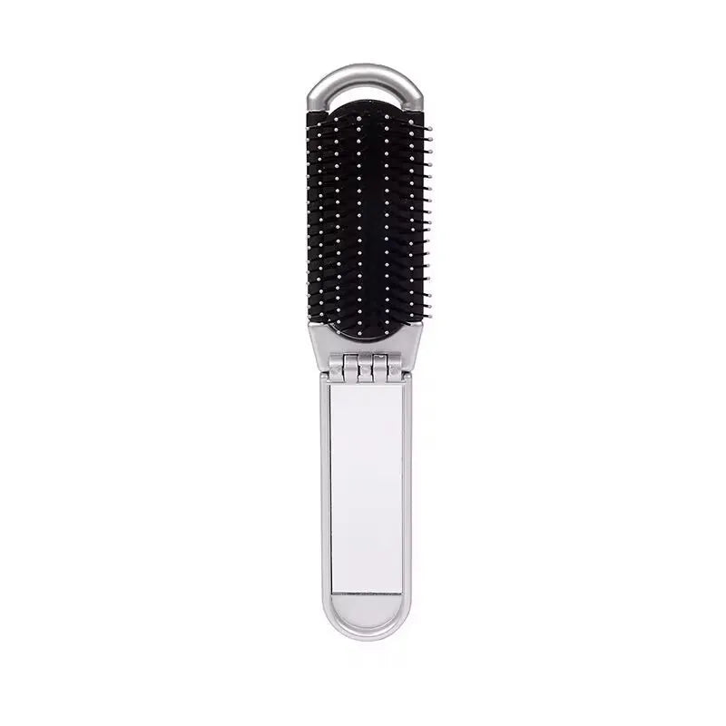 2 in 1 Mini Hair Brush Folding Massage Comb Head Massage Anti-Static Portable Hair Combs Mirror Air Cushion Scalp Massage Comb
