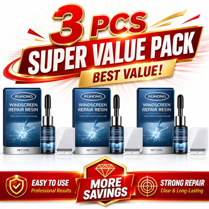 Car Windshield Crack Repair Kit Nano Glass Repair Fluid for Chips Cracks Star-Shaped Bulls-Eye Quick Fix Auto Glass Window Mirror Repair Resin Clear View