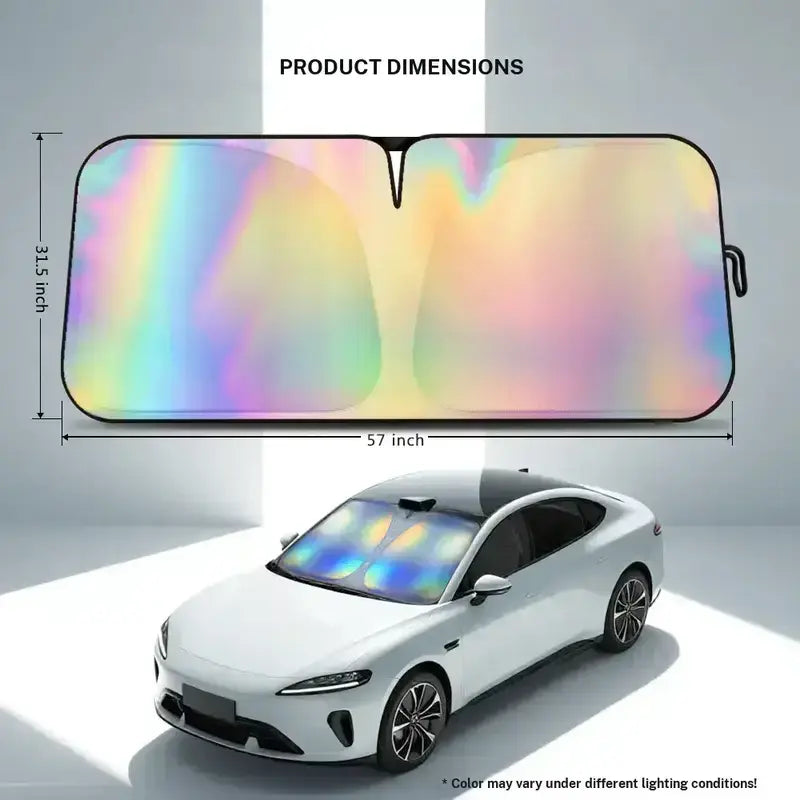 Laser Car Windshield Sun Shade | Reflector Sunshade Offers Ultimate Protection for Car Interior | Cool Reflective Sun Blocker Fits Sedan/Suvs, Mpvs. (57X31 In),Summervibes Summerwins