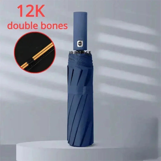 12-Bone Auto-Open Foldable Umbrella - All-Weather, UV Resistant, Wind Resistant, Mini Compact, Shading, Modern, with Protective Cover, All-Weather Umbrellas, Foldable Umbrellas