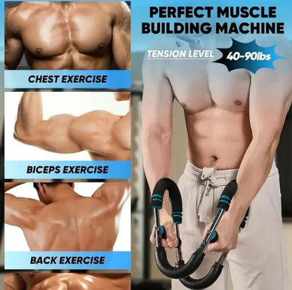 Arm Trainer , 60-110Lb Adjustable Chest Workout Equipment, Men'S Arm Strength Trainer, Portable Spring Resistance Power Twister Bar, for Home Workout Equipment Hand Grip Strengthener