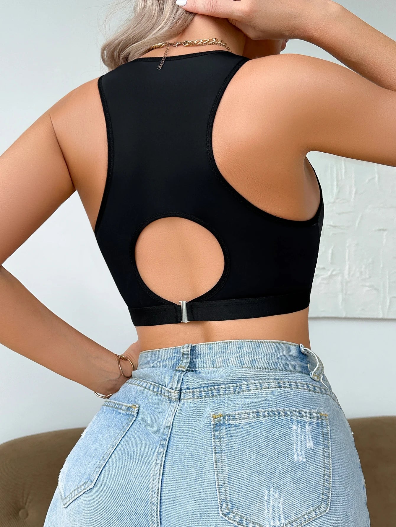 1 Piece Breathable Wireless Yoga Sports Camisole Unlined Lace Bra Trendy Seamless Women'S Bra