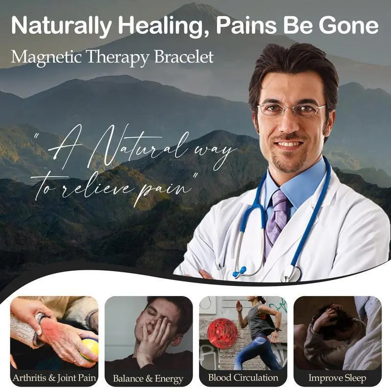 A Red Copper Magnetic Energy Bracelet with Magnets, Featuring Functions of Relieving Fatigue, Promoting Blood Circulation and Alleviating Joint Discomfort. It Is Suitable as a Gift for Father'S Day or for Giving as a Birthday Present to Elders.