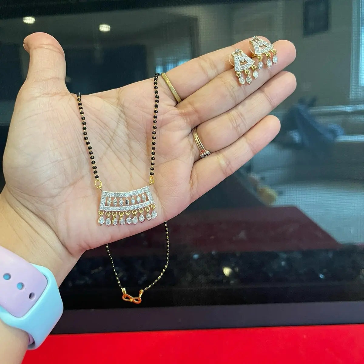 Traditional AD Magalsutra with Ear Stud