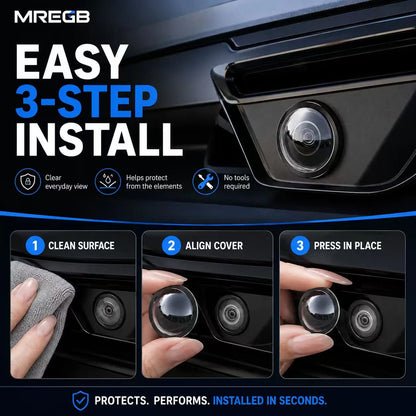MREGB Car Camera Lens Cover. Universal 360 Panoramic View Rearview Mirror Style Backup Camera Protector. Weatherproof Anti-Scratch Reverse Parking Camera Guard Shield. Essential Auto Exterior Accessory for All Vehicles.